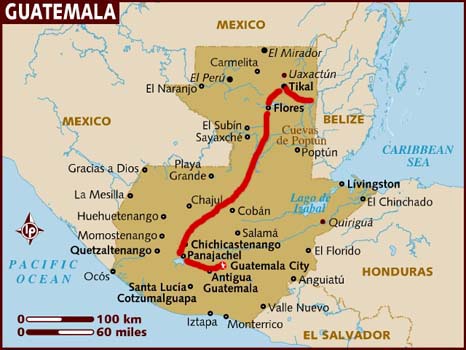 mappa del Guatemala
