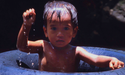 A Cambodian Child in Phnom Kulen Waterfalls